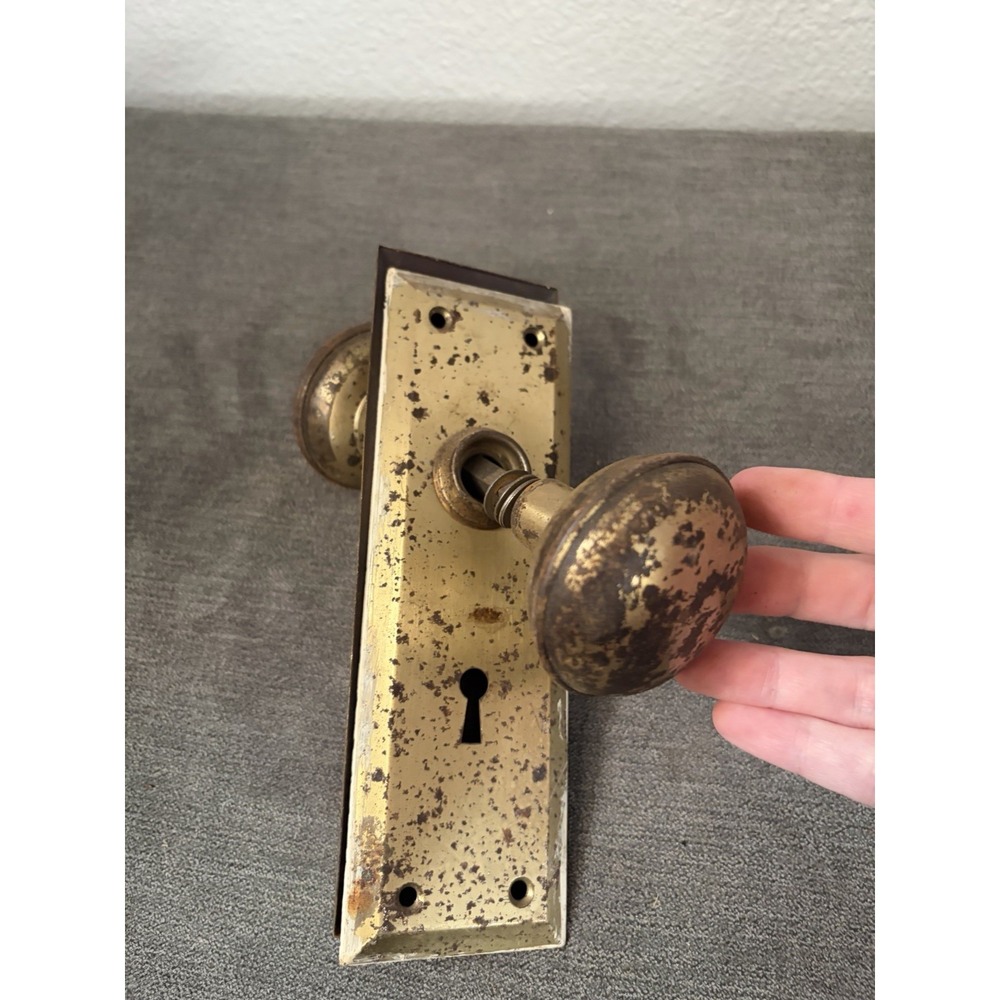 Antique Door Knobs Set Brass ? Handles Plates Door Hardware
